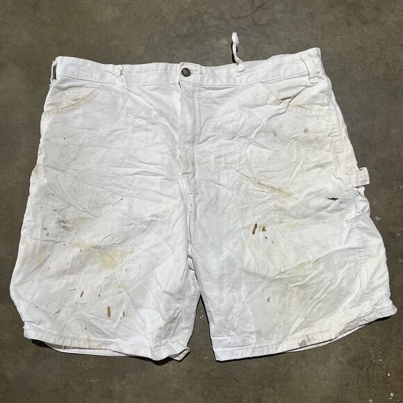 Vintage Y2k Dickies White Painters Carpenter Shorts 38x9 - Picture 1 of 6
